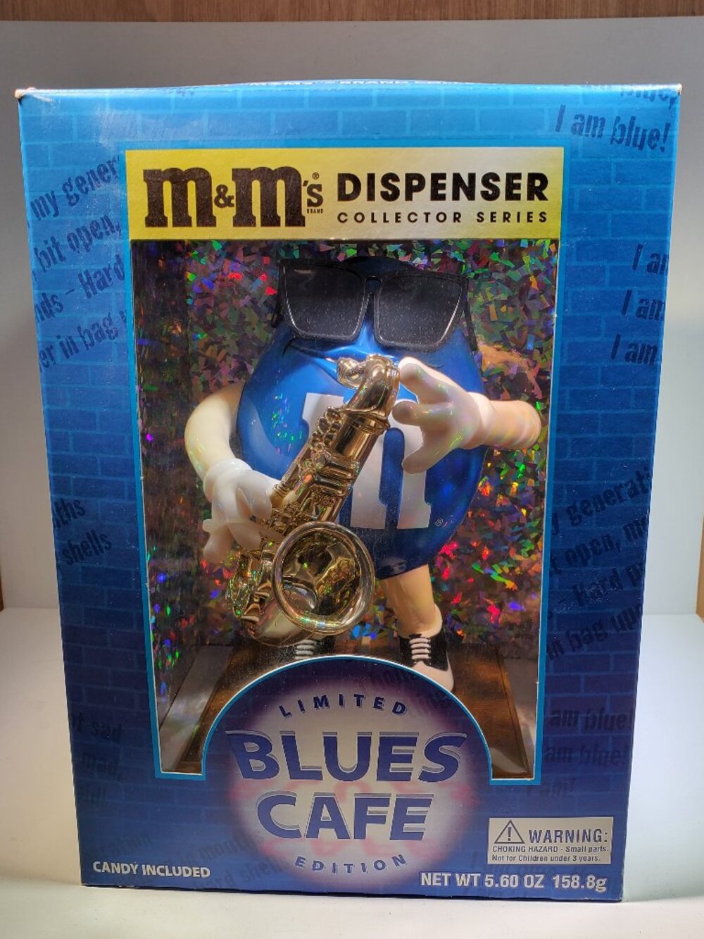 VINTAGE M&M'S LIMITED EDITION BLUES CAFE COLLECTORS SERIES DISPENSER EARLY 90'S